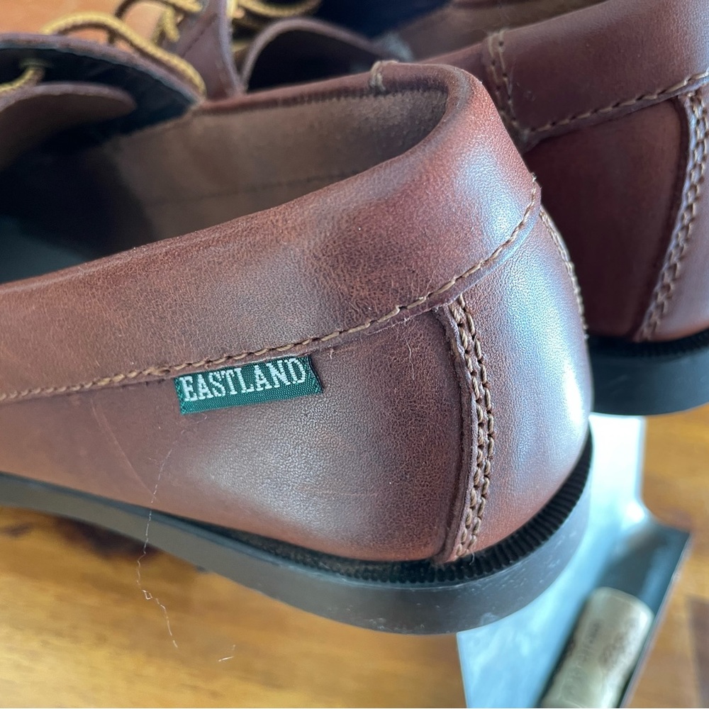 Eastland Brown Leather Boat Shoe with Tan Laces - Picture 5 of 10